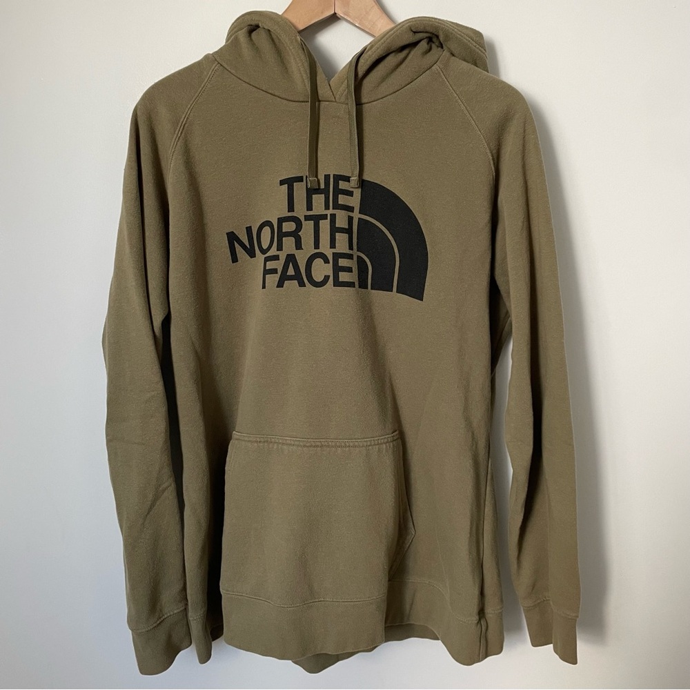 NORTH FACE Women's Logo Pullover Hoodie, Size XL, Olive Green